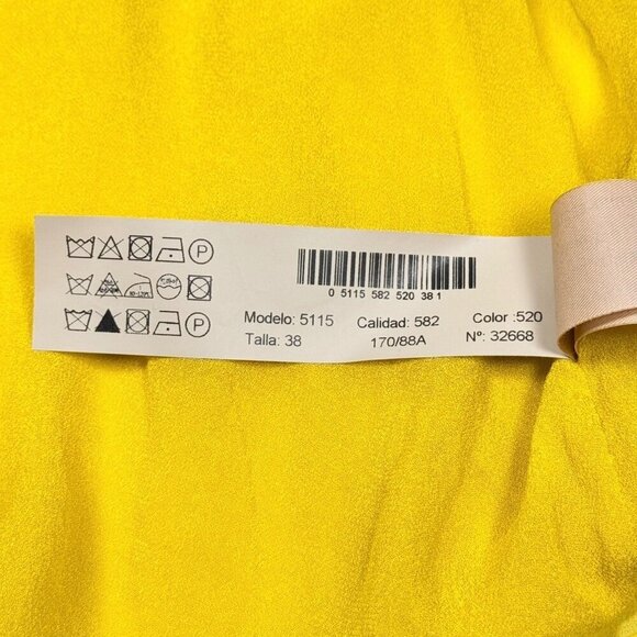 Massimo Dutti Pleated Babydoll Cami Top Sz.M Yellow Flowy Dopamine Coquette Y2K - Picture 12 of 14